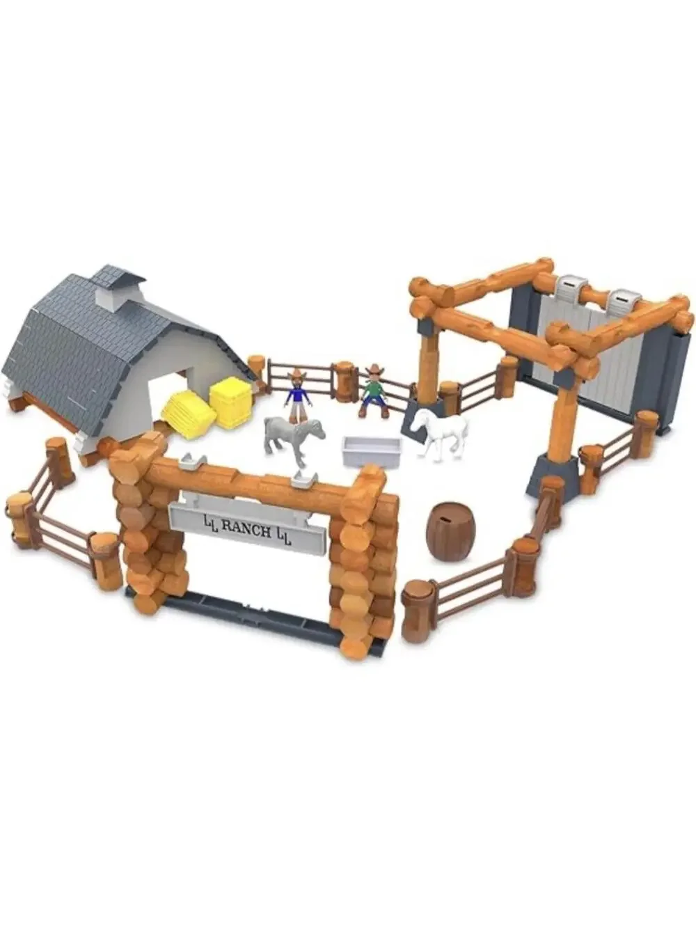 Lincoln Logs Big Sky Ranch 110 Piece Real Wood Building Set 3 Models Kids 5+